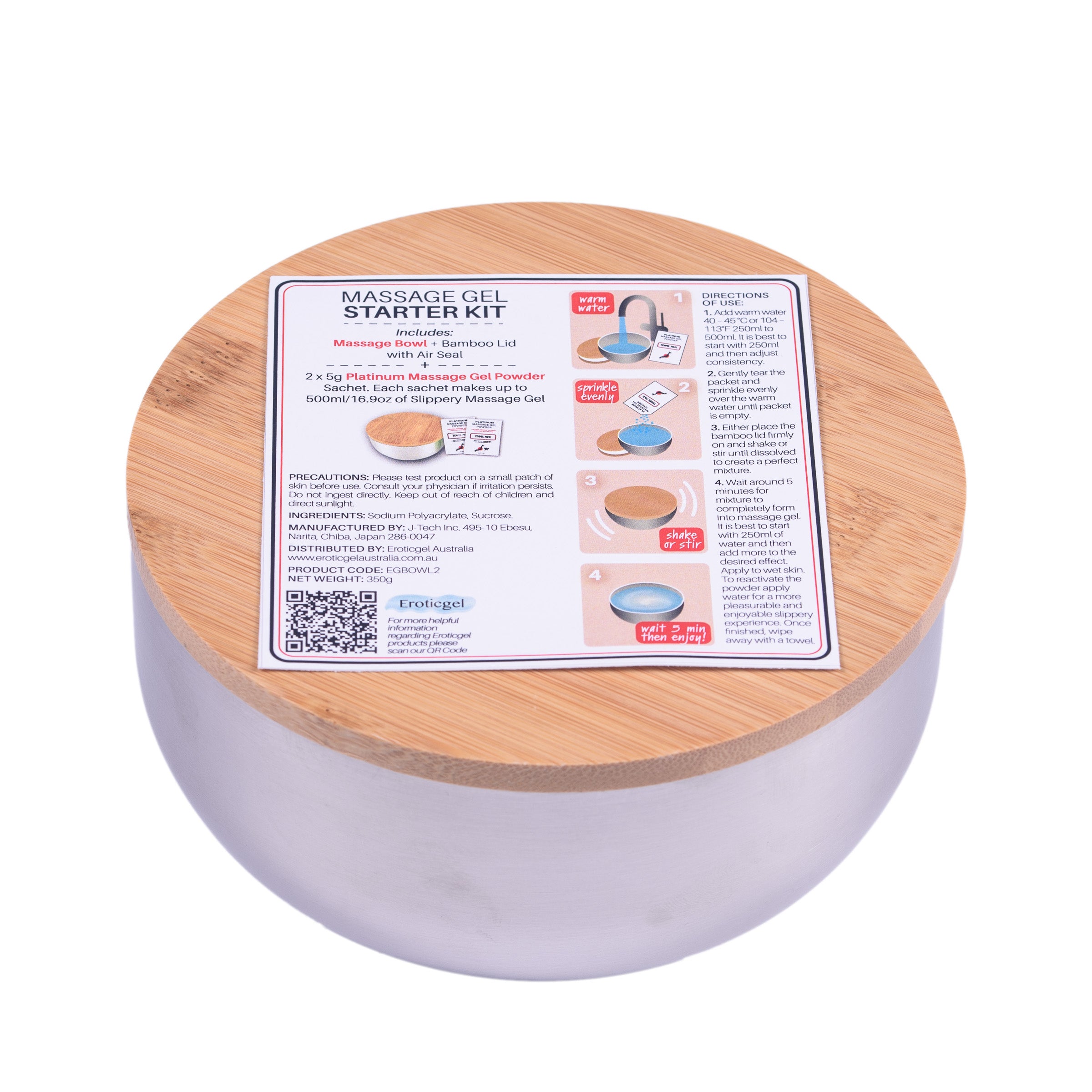 Massage bowl shaker + nuru massage powder 5g x 10